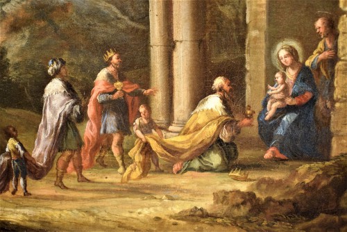 Antiquités - Paysage arcadien avec les Mages - Andrea Locatelli (1695-1741) atelier